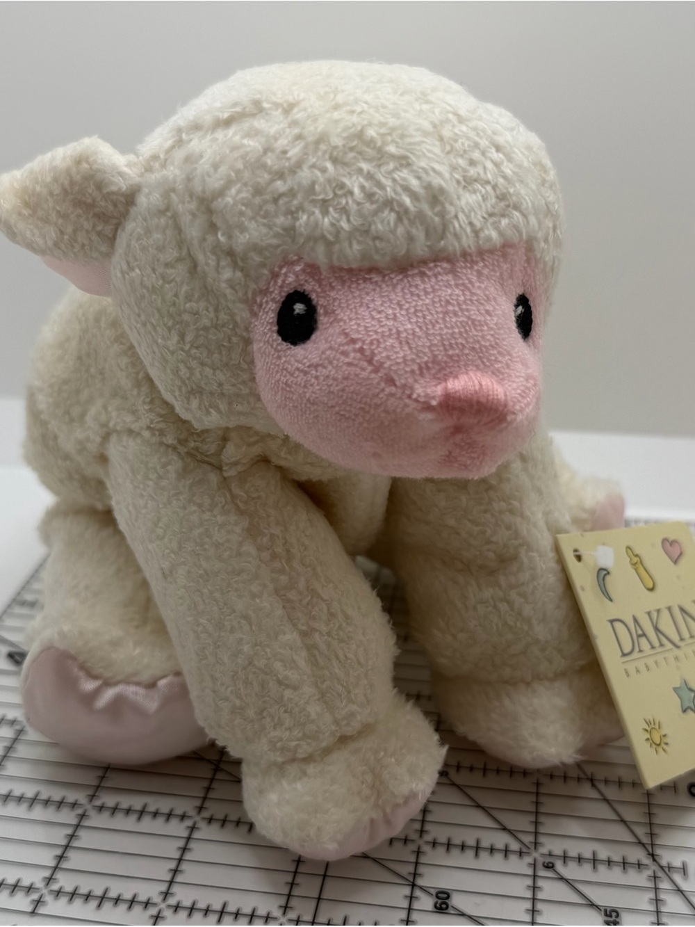 Dakin Baby Lamb Pink White